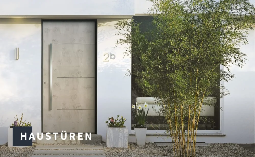 Moderne Haustür in Beton-Optik